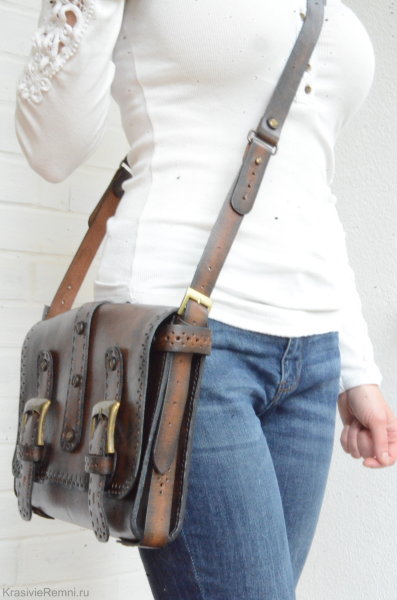 Женская сумка на плечо прямоугольная в стиле "Бохо". 